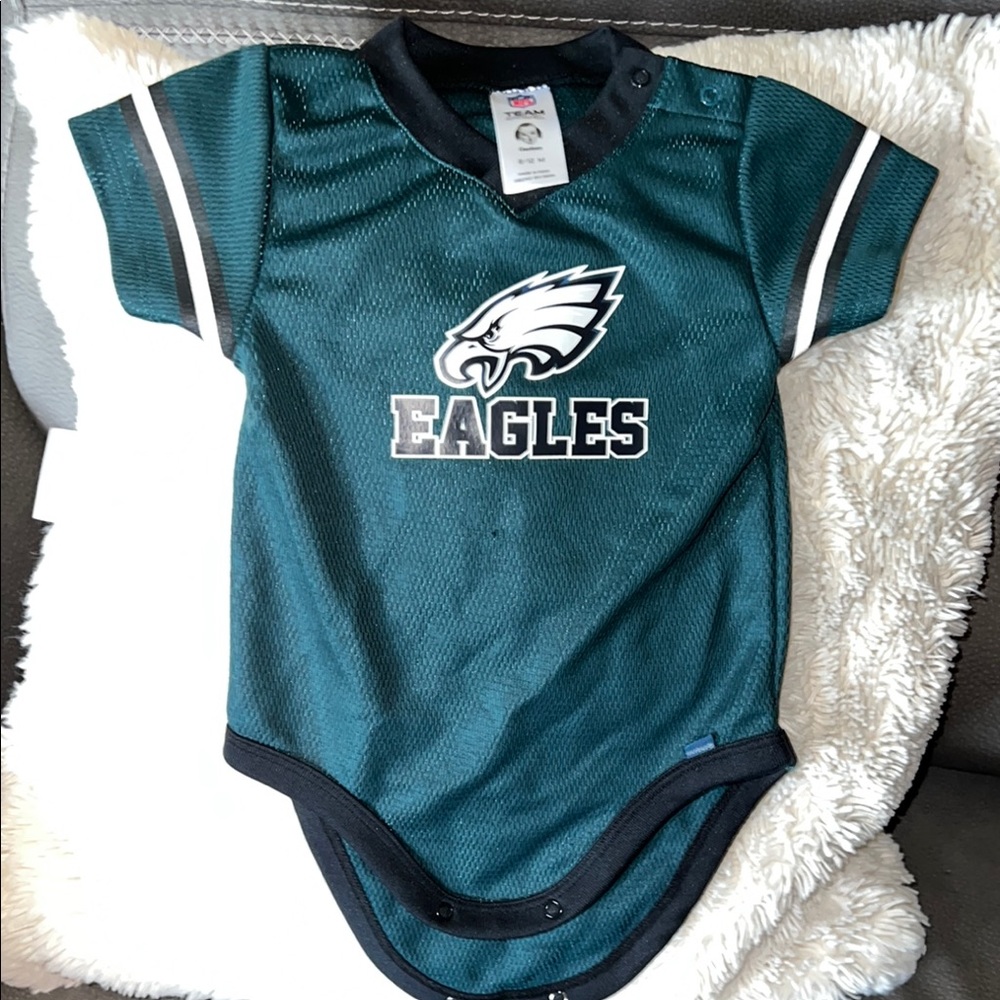 Gerber Philadelphia Eagles baby onesie jersey - Dark Green and Black